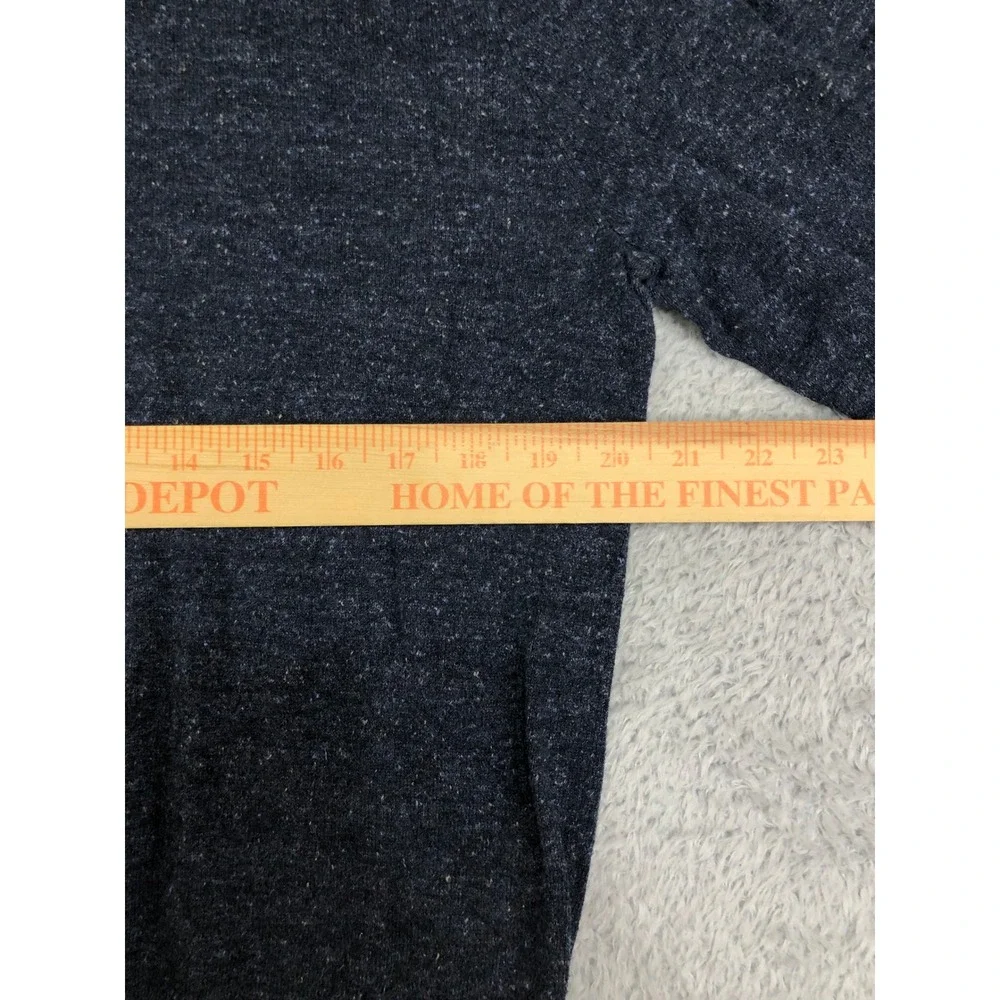 J.Crew Sweater Mens Size L Blue Knit Silk Blend Henley Pullover